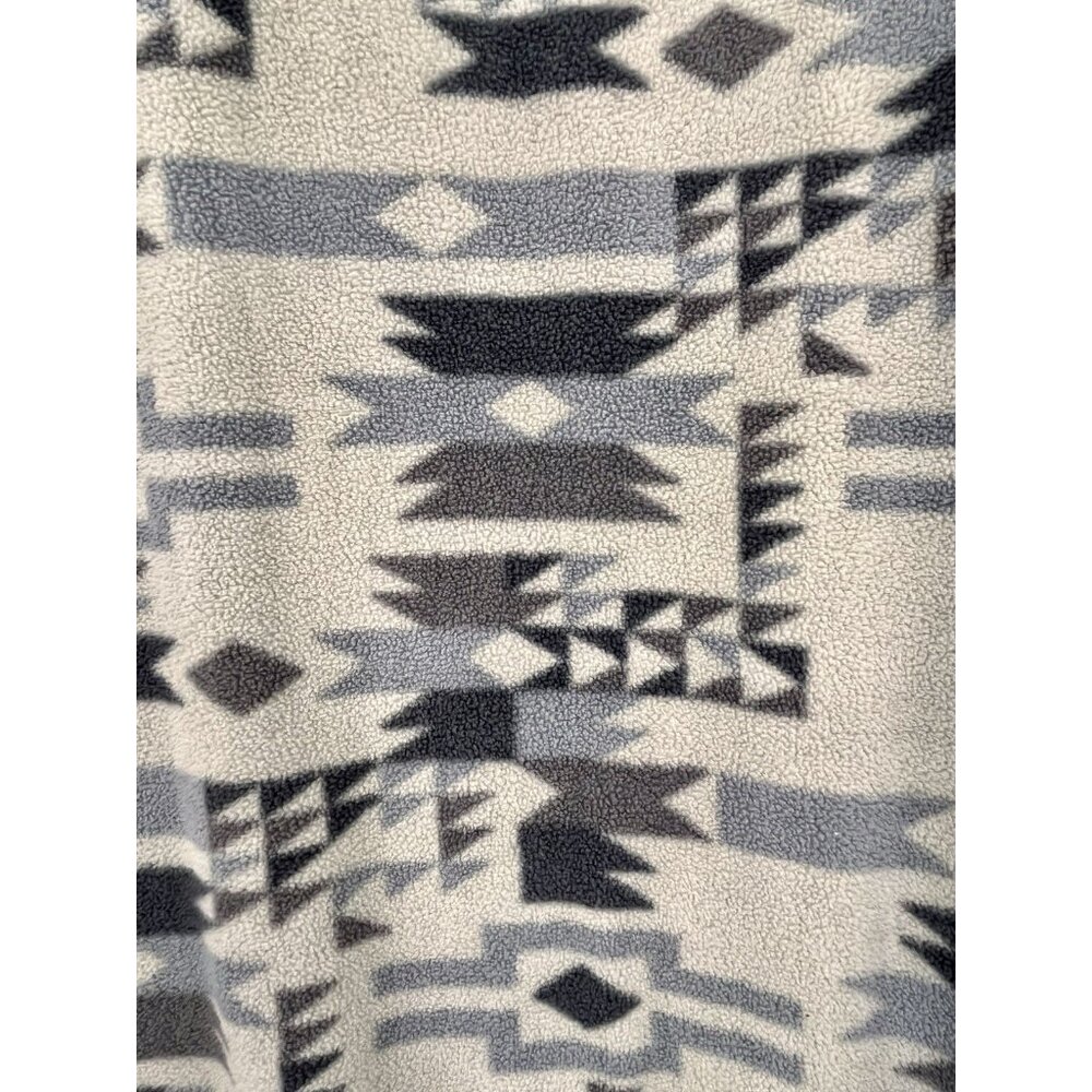 KAVU Men's Gray Aztec Geometric 1/4 Snap Popover Fleece Medium - Picture 5 of 6